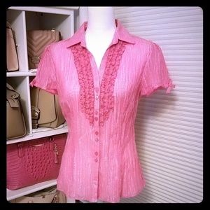 Grand & Greene Very Feminine Pink Blouse Size Larg